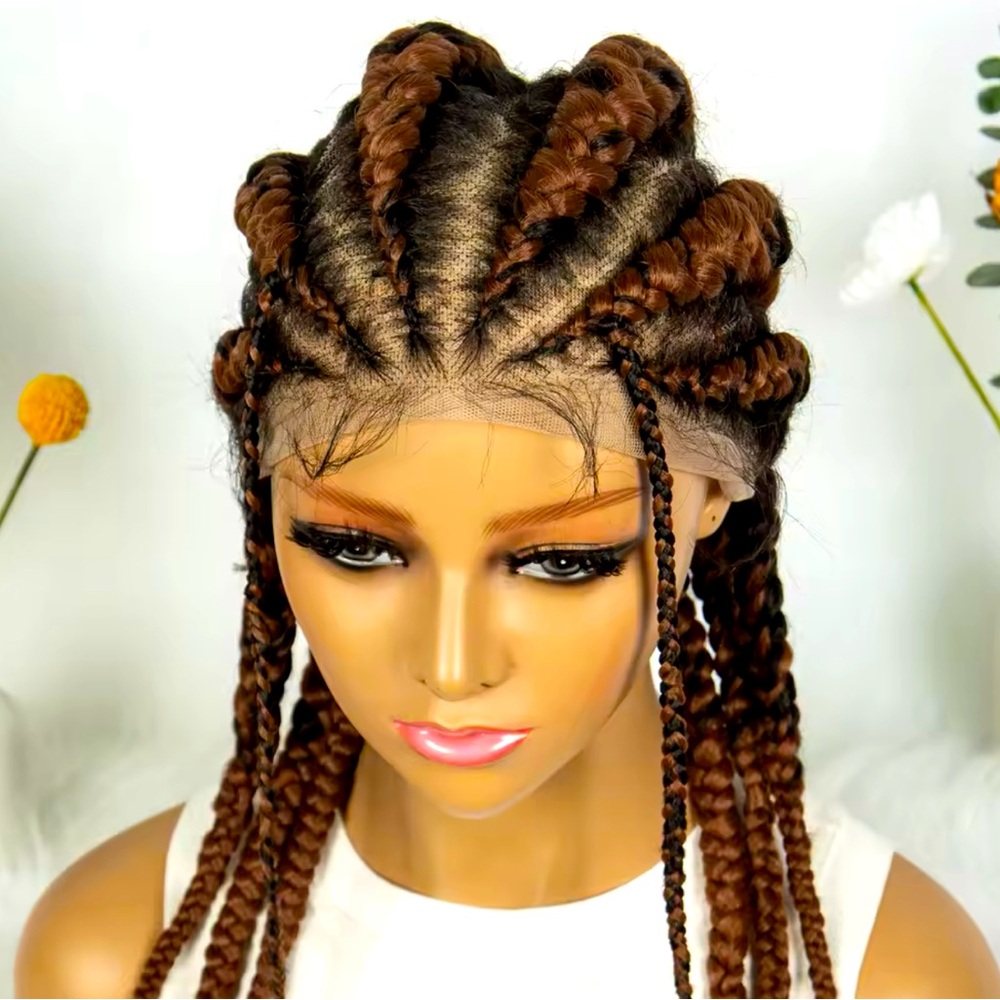 Brand New Braided Wig Synthetic Short Cornrows